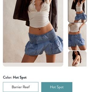 We The Free Blue Cargo Shorts Relaxed Fit